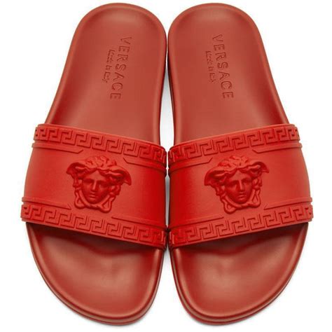 red versace palazzo slide|Versace slides online.